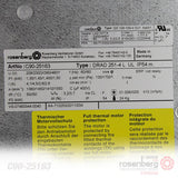 Rosenberg centrifugal AC Fan, Double inlet. DRAD 251-4 L (Models: C90-25163) VOLTAGE: 208/230D/380/460Y