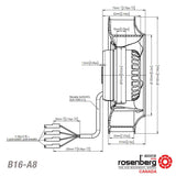 OEM Backward curved centrifugal AC fan (B16-A8/2RREu15 192x40R (115V)