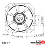 ECOFIT Axial AC Fan, 2VGCu25 200V (Model C49-A7)