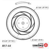 ECOFIT Backward-curved EC Fan / energy-saving ECM fan, RREuG9 192x40R (Model M17-A4)