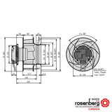 Rosenberg Plug EC / ECM fan with backward-curved impeller. GKHR 250-CIB.080.4EA IE (Model N86-25307)