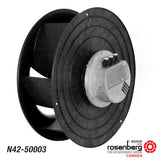 Rosenberg's EC-Plug Fan with backward-curved impeller. Type: GKHR 500-CIE.154.5HF. Article-No.: N42-50003