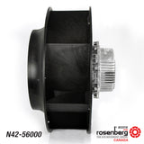 Rosenberg's EC-Plug Fan with backward-curved impeller. Type: GKHR 560-CIE.175.6IF. Article-No.: N42-56000