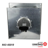 Rosenberg's EC-Plug Fan with a backward-curved impeller. Generation 3  Type: GKHM 450-CIE.136.6FF IE Gen3 Article-No.: N43-45019