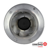 Rosenberg Plug EC / ECM fan with backward-curved impeller. GKHR 355-CIB.112.6FF IE (Model N86-35801)
