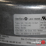 Rosenberg Plug EC / ECM fan with backward-curved impeller. GKHR 500-CIB.160.6IF IE (Model N86-50301)