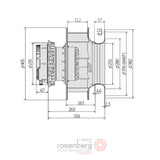 Rosenberg Plug Gen3 EC /ECM fan. GKHR 355-CIB.112.6FF IE Gen3 (Model N86-35814)