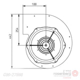 Rosenberg centrifugal AC Fan, Double inlet. DRAD 279-4K (Models C90-27966 / C90-27967)