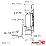 OEM Backward curved centrifugal AC fan (D05-A6 / 2RREu25 220x45R)