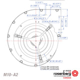 Tech drawing for Ecofit. Double inlet centrifugal EC(ECM) fan. (M10-A2 / GDSuG9 146x188R)