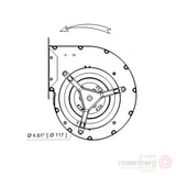 ECOFIT Centrifugal EC Fan (ECM), GDSuV8 146x188L (Model S03-A0-1)