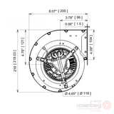 ECOFIT Centrifugal EC Fan (ECM), GDSuV8 146x188L (Model S03-A0-1)