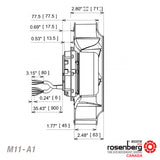 OEM Backward curved centrifugal EC(ECM) fan with Plastic impeller (M11-A1 / RREuG9 220x45R)