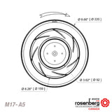 ECOFIT Backward-curved centrifugal EC (ECM) fan (M17-A5 / RREuG9 220x45R)