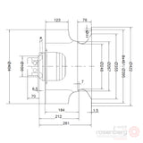 Rosenberg Plug fan with back-curved impeller.  DKHR 400-4SW.123.5FA (Model N63-40041)