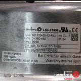 Plate. Rosenberg's EC-Plug Fan with backward curved impeller. (ECM)  Type: GKHR 450-CIB.140.6IF IE Article-No.: N86-45300. Size 450 mm.