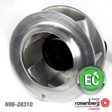 Rosenberg's EC-Plug Fan with backward curved impeller. (ECM)  Type: GKHR 280-CIB.090.5FA IE Article-No.: N86-28310. Size 280 mm