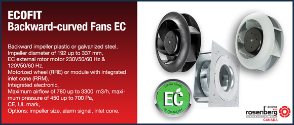 Rosenberg ECOFIT backward-curved EC Fans (ECM Fans)