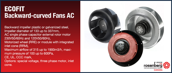 Rosenberg Fans Canada: ECOFIT backward-curved AC Fans