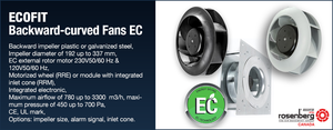 Rosenberg/Ecofit backward-curved EC fans (ECM)