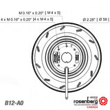 Rosenberg Fans Canada. Drawing:  ECOFIT Backward-curved AC Fan, 180mm. 115V. (L26-A6/2RREuB3 180x35R)
