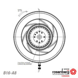 OEM Backward curved centrifugal AC fan (B16-A8/2RREu15 192x40R (115V)