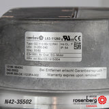 Specs plate for Rosenberg's EC-Plug Fan with backward-curved impeller Type: GKHR 355-CIE.112.5FA Article-No.: N42-35502