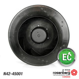 Rosenberg's EC-Plug Fan with backward-curved impeller. Type: GKHR 450-CIE.136.5HF. Article-No.: N42-45001