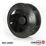 Rosenberg's EC-Plug Fan with backward-curved impeller. Type: GKHR 450-CIE.136.5HF. Article-No.: N42-45001