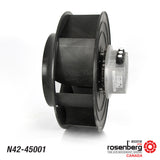 Rosenberg's EC-Plug Fan with backward-curved impeller. Type: GKHR 450-CIE.136.5HF. Article-No.: N42-45001