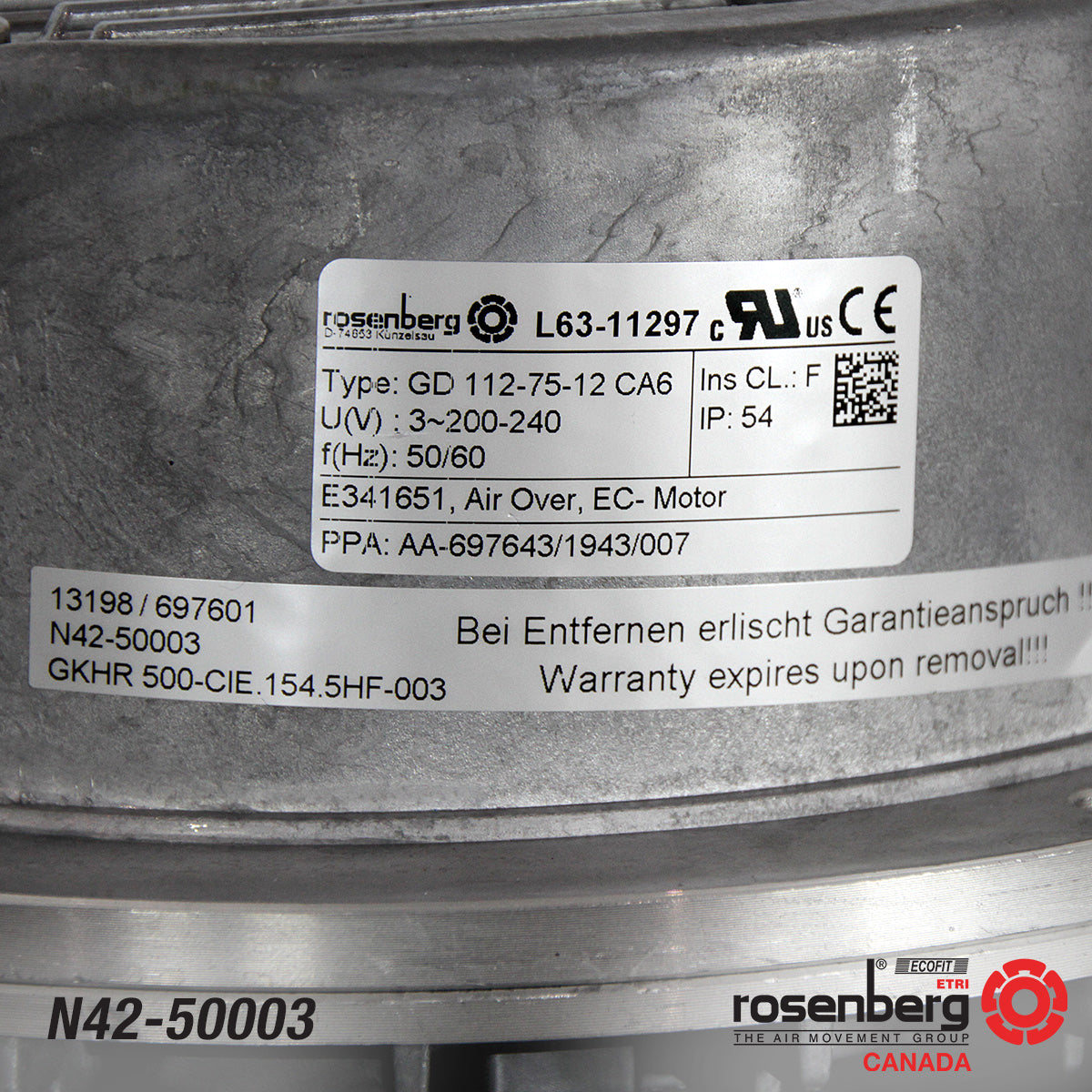 Ecm Fan Rosenberg Plug EC / ECM fan with backward-curved impeller. GKHR 500-CI ...
