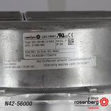 Specs Plate. Rosenberg's EC-Plug Fan with backward-curved impeller. Type: GKHR 560-CIE.175.6IF. Article-No.: N42-56000