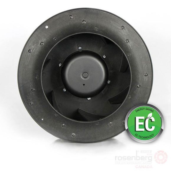 Rosenberg Plug EC / ECM fan with backward-curved impeller. GKHR 315-CIE.088.4EA IE (Model N42-31503)
