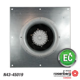Rosenberg's EC-Plug Fan with a backward-curved impeller. Generation 3  Type: GKHM 450-CIE.136.6FF IE Gen3 Article-No.: N43-45019