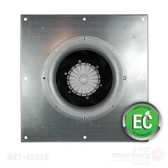 Rosenberg Plug EC / ECM fan with backward-curved impeller. Generation 3. GKHM 450-CIE.136.6FF IE Gen3 (Model N43-45019)