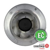 Rosenberg Plug EC / ECM fan with backward-curved impeller. GKHR 355-CIB.112.6FF IE (Model N86-35801)