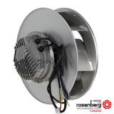Rosenberg Plug EC / ECM fan with backward-curved impeller. GKHR 280-CIB.090.5FA IE (Model N86-28301)