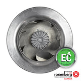 Rosenberg Plug EC / ECM fan with backward-curved impeller. GKHR 355-CIB.112.6FF IE (Model N86-35803)