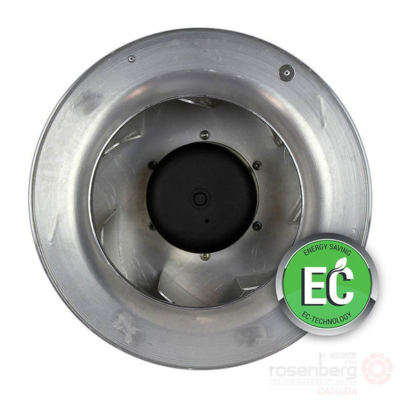 Rosenberg Plug EC / ECM fan with backward-curved impeller. GKHR 355-CIB.100.5FA (Model N86-35812)