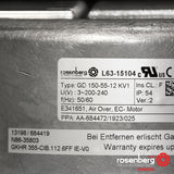 Rosenberg Plug EC / ECM fan with backward-curved impeller. GKHR 355-CIB.112.6FF IE (Model N86-35803)