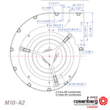 Tech drawing for Ecofit. Double inlet centrifugal EC(ECM) fan. (M10-A2 / GDSuG9 146x188R)