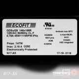 ECOFIT Centrifugal EC Fan/energy-saving ECM fan, GDSuG9 146x188R (Model N17-A5)