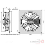 Rosenberg GEN3 Axial EC Fan. AKSG 560 K.5HF A6 (Model E66-56504)