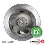 Rosenberg's EC-Plug Fan with backward curved impeller. (ECM)  Type: GKHR 450-CIB.140.6IF IE Article-No.: N86-45300. Size 450 mm.